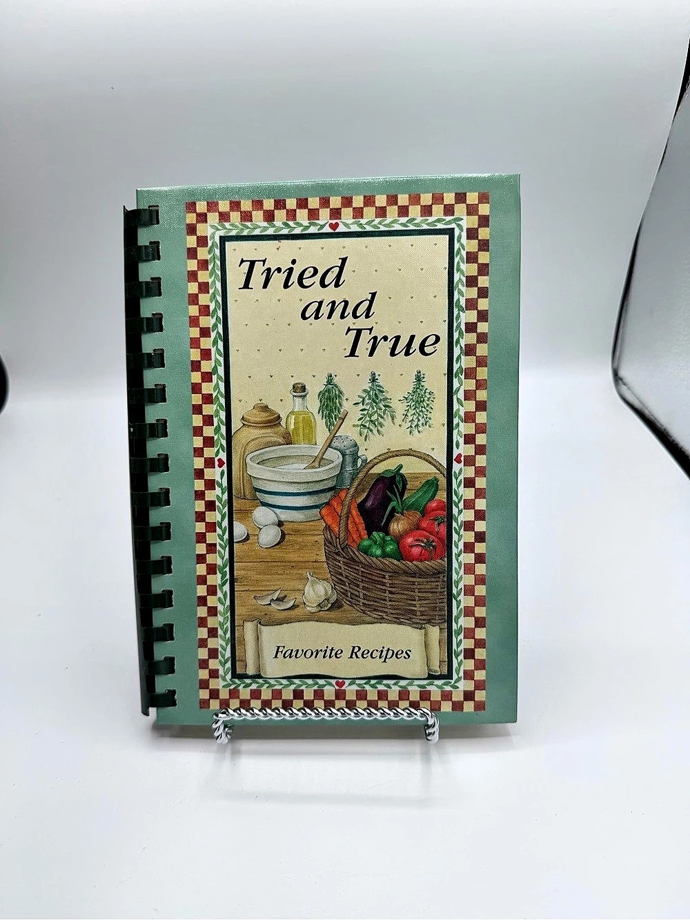 Tried and True Favorite Recipes Spiral-Bound Cookbook Green & Red